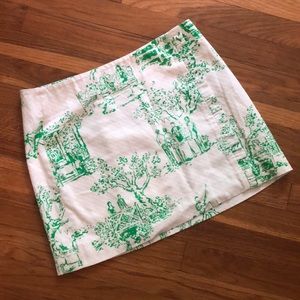 Lilly Pulitzer Green and White Ruffle Skirt Size 4